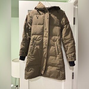 Canada Goose Tan Hooded Puffer Coat